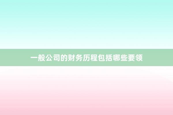 一般公司的财务历程包括哪些要领